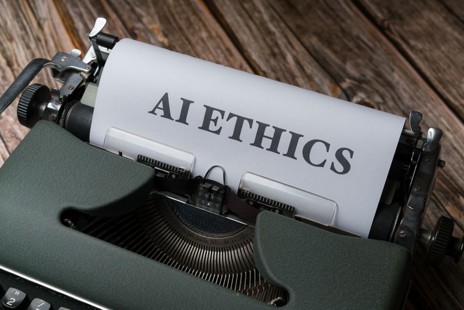 Australia's AI Gold Rush: Retro typewriter on AI ethics, tech, opportunities.
