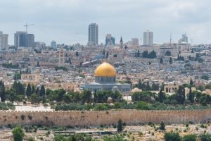 Aerial Israel view: Dome of the Rock, Jerusalem skyline, Gaza flotilla activists, Australian response.