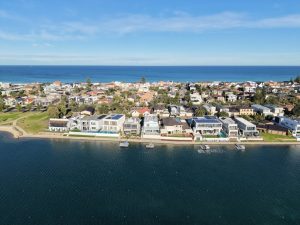 Aerial view of Adelaide suburb, Australia, showing falling Australian property market trends.