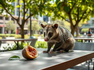 Australian possum on plate, debate over eating possum for food and ecological reasons.