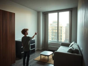 Young Australian rental property search during housing crisis